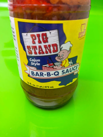 3 BOTTLES Pig Stand Cajun Style Bar-b-q BBQ Sauce 16 oz Ribs Beef Pork