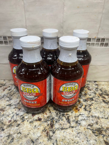 3 BOTTLES Nunn's Original Sweet BBQ Sauce 16 oz Ribs Pork Beef