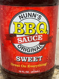 3 BOTTLES Nunn's Original Sweet BBQ Sauce 16 oz Ribs Pork Beef