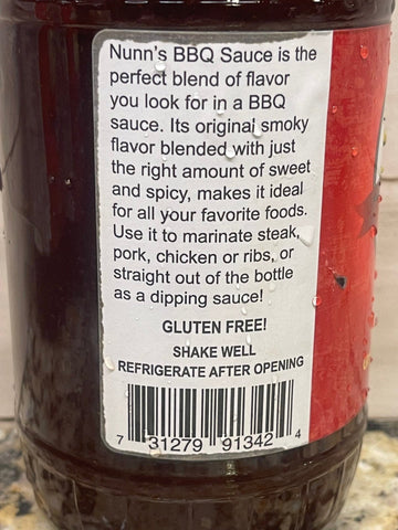 Nunn's Original Sweet BBQ Sauce, 16 oz