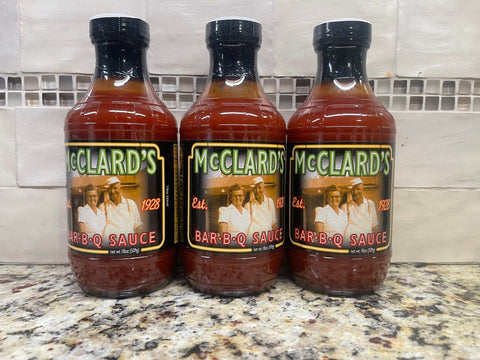 3 BOTTLES McClard's Barbecue BBQ Sauce 18 oz Ribs Pork Beef