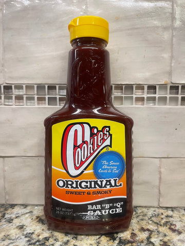 3 BOTTLES Cookies Original Sweet & Smoky Bar B Q Sauce 26 oz Ribs (Copy)