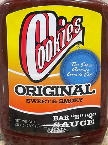 3 BOTTLES Cookies Original Sweet & Smoky Bar B Q Sauce 26 oz Ribs (Copy)