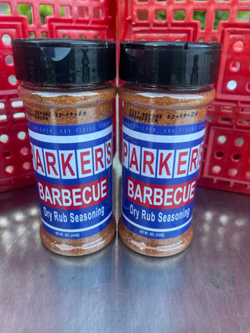 2 BOTTLES Parker's Barbecue Dry Rub Seasoning 5 oz BBQ Pork NC