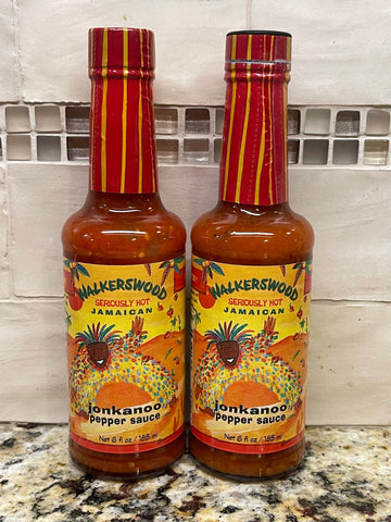 2 BOTTLES Walkerswood Seriously Hot Jamaican Jonkanoo Pepper Sauce 6 oz Hot