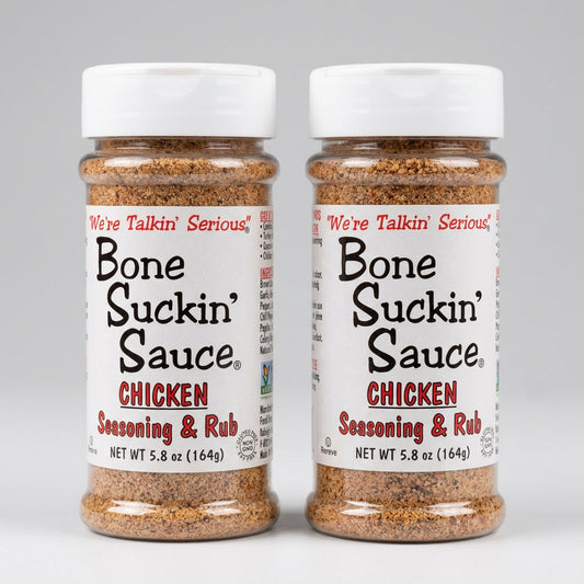 2 Bottles Bone Suckin’ Sauce Chicken Seasoning & Rub 5.3 oz. Jar