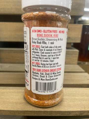 2 BOTTLES Bone Suckin’ Sauce Original Seasoning & Rub 5.3 oz. Jar