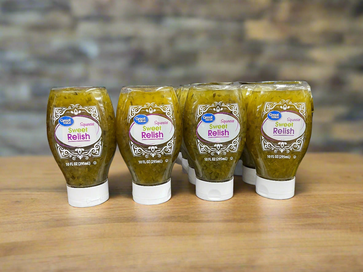 4 Packs of Great Value Squeeze Sweet Relish, 10 oz