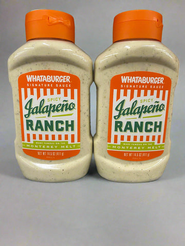 2 BOTTLES Whataburger Jalapeno Spicy Ranch 14.5 oz Monterey Melt
