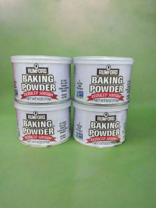 4 Cans Rumford Baking Powder Reduced Sodium 4 Oz