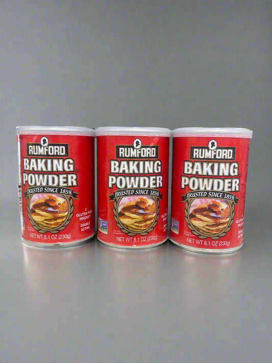 3 Cans Rumford Baking Powder 8.1 oz gluten free Non-GMO