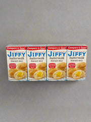 4 Boxes Old Fashioned Jiffy Buttermilk Biscuit Mix 8 Oz Dough