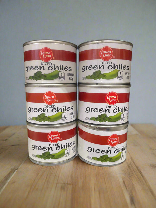 6 Cans of Laura Lynn Diced Green Chilies, 4 oz