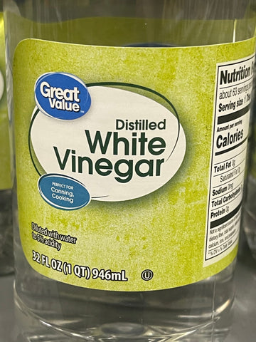 2 Bottles of Great Value Distilled White Vinegar, 32 fl oz