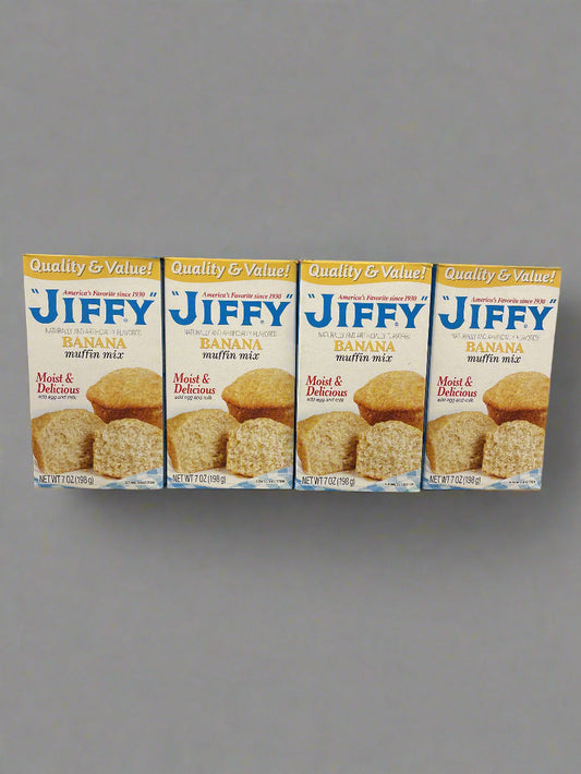4 Boxes of America's Favorite Jiffy Real Banana Muffin Mix, 7 oz