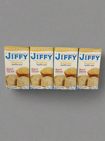 4 Boxes America's Favorite Jiffy Real Banana Muffin Mix 7 Oz Sweet