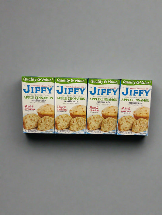 4 Boxes of America's Favorite Jiffy Apple Cinnamon Muffin Mix, 7 oz