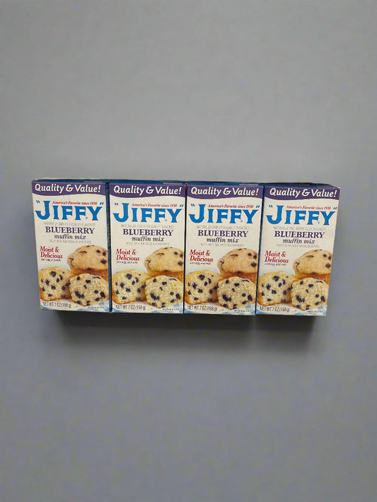 4 Boxes America's Favorite Jiffy Blueberry Muffin Mix 7 Oz