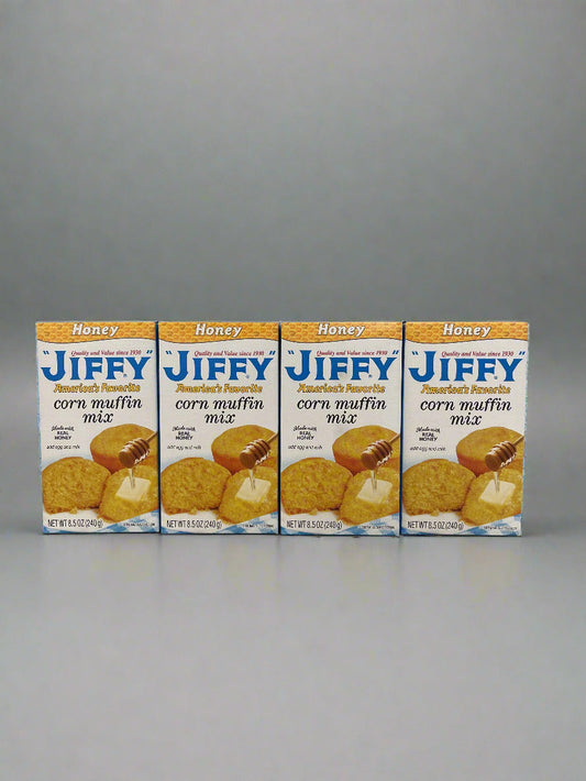 4 Boxes of America's Favorite Jiffy Real Honey Corn Muffin Mix, 8.5 oz