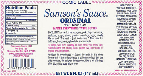 4 BOTTLES Samsons Sauce 5 oz Pork Chicken Steak Eggs Beef BBQ