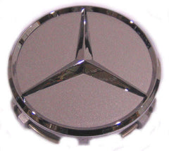 WHEEL CAP-SILVER CAP WITH CHROME STAR Mercedes 1990 - 2007