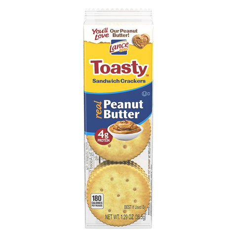 80 packs Toasty Lance Sandwich Crackers Real Peanut Butter NABS FREE SHIP