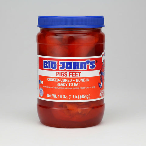 2 Jars Big John's Pickled Pig's Feet Cooked Sausage Wieners 16 oz