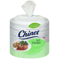 Chinet Classic White 10-3/8" Dinner Plates 165 count Strong Biodegradable Microwavable