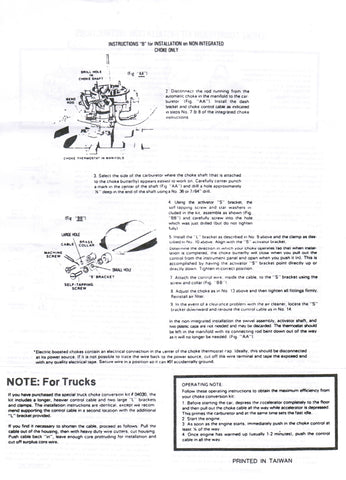 Manual Choke Weber Carb for Nissan Isuzu Mitsubishi Pickup Truck