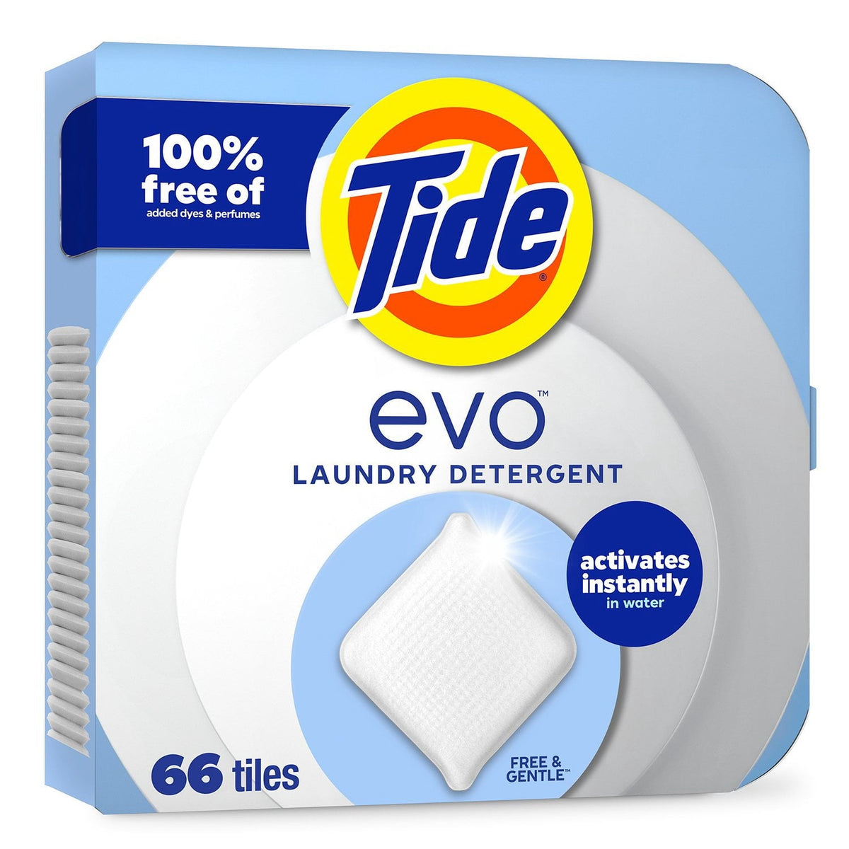 Evo Laundry Detergent Fiber Tiles, Free & Gentle, 66 ct.