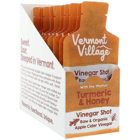 12 Vermont Village Organic Turmeric and Honey Sipping Vinegar Shot 1oz