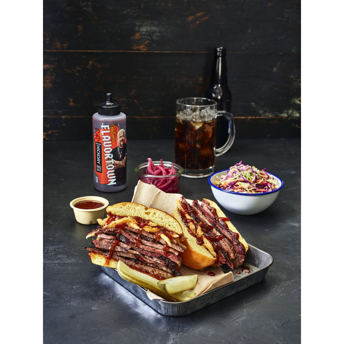 3 Bottles of Guy Fieri's Flavortown Smokin' Hickory BBQ Sauce, 15.5 oz