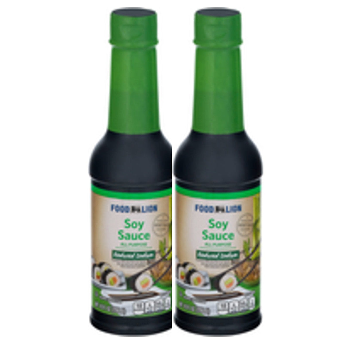 2 bottles of Food Lion Reduced Sodium All Purpose Soy Sauce, 10 oz