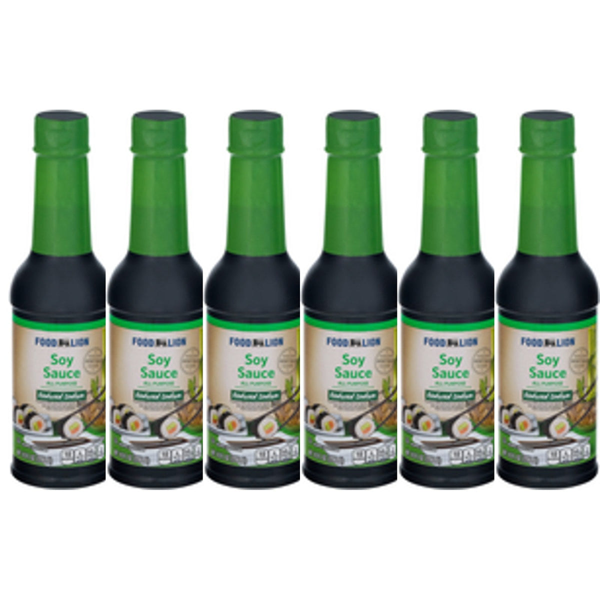 6 bottles of Food Lion Reduced Sodium All Purpose Soy Sauce, 10 oz