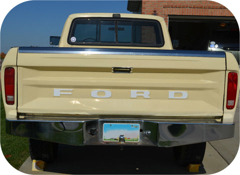 WHITE 72-79 Ford Pickup Truck Fleetside Ranger Tailgate Vinyl Letters Decal Rear