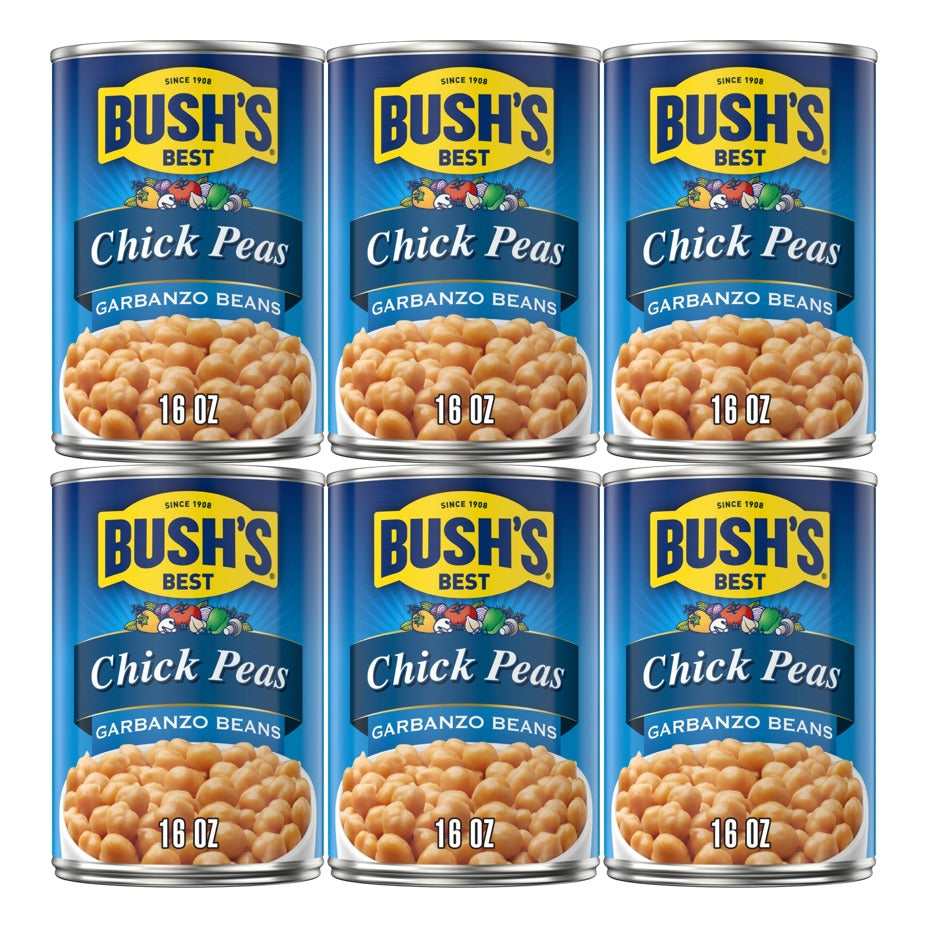 6 pk Bush's Best Garbanzo Beans 16 oz