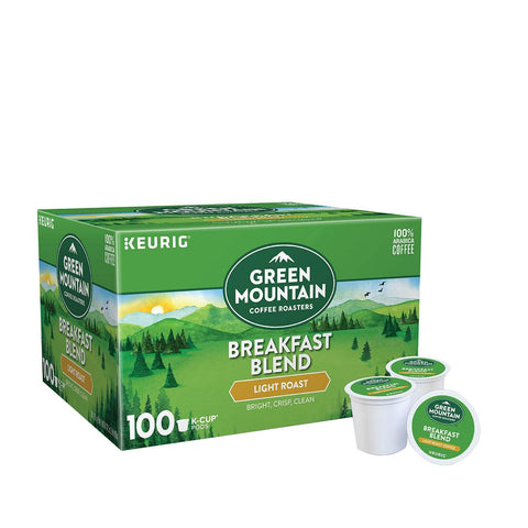 Green Mountain Breakfast Blend Coffee 100 ct Keurig K cup Pods FREE SHIP