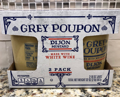 Grey Poupon Dijon Mustard TWO 16 oz Jars made with white wine