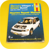 Repair Manual Book for Nissan Quest Van Mercury Villager