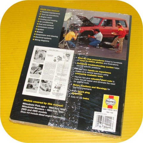 Repair Manual Book Mitsubishi Pick-up Truck Montero D50