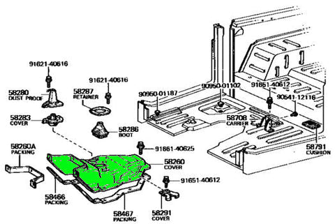 Transmission Hump Cover for 73-78 Toyota Land Cruiser FJ40 FJ45 4 spd