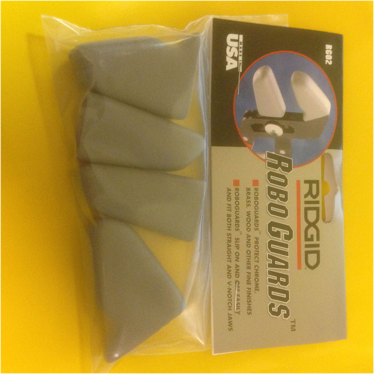 RIDGID RG02 GRAY ROBO GRIP WRENCH GUARDS Pliers Jaw Brass Chrome-0