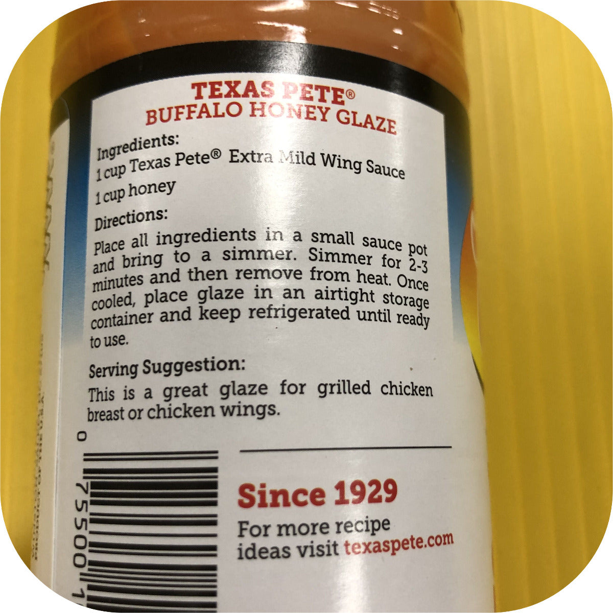 Texas Pete Extra Mild Buffalo Wing Sauce Dip 12 Oz Chicken-23053