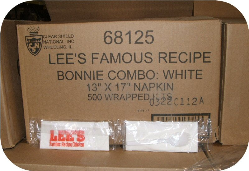 500 Lee's Chicken Sealed Napkin Packs spork case-0