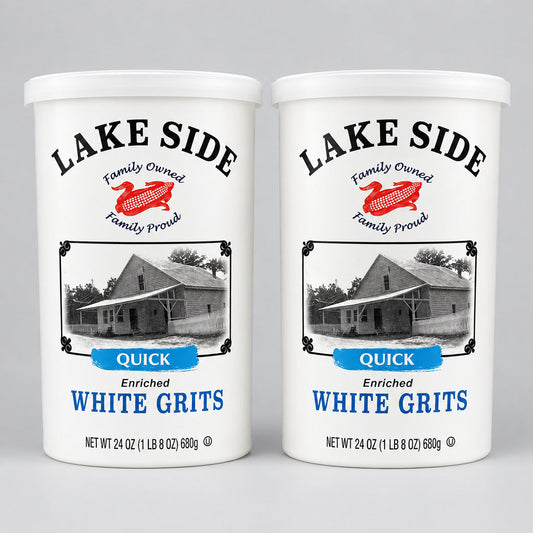2 Cans of Lakeside Mills Enriched White Grits, 1.75 lb