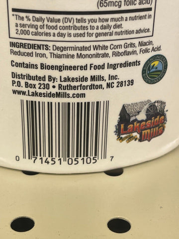 2 Cans of Lakeside Mills Enriched White Grits, 1.75 lb