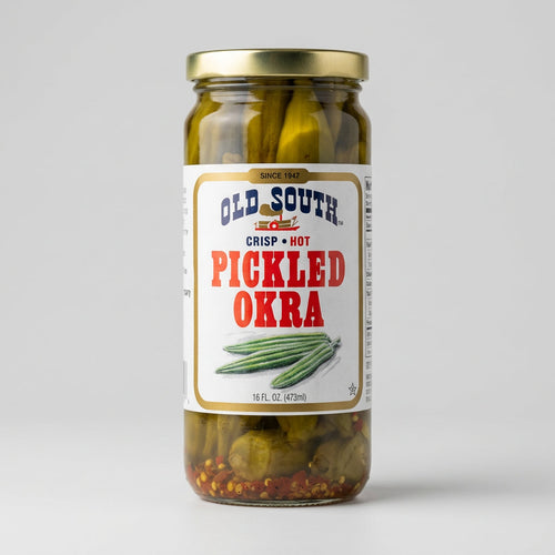 Old South Crisp Hot Pickled Okra, 16 oz