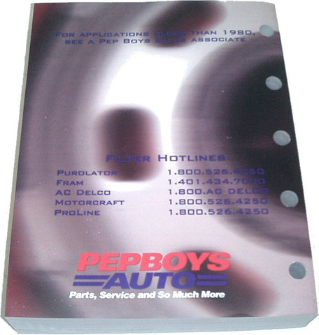 Pep Boys Filter Catalog Purolator Fram AC-Delco Book