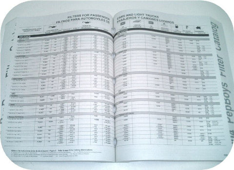Pep Boys Filter Catalog Purolator Fram AC-Delco Book