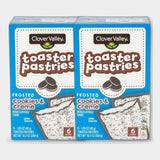 2 Boxes Clover Valley Frosted Cookies & Crème Toaster Pastries, 6 ct